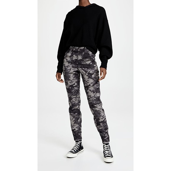 Pantaloni Jogger Cargo Spanx In Twill Elasticizzato - Donna Taglia S, Mimetico Nero/Grigio